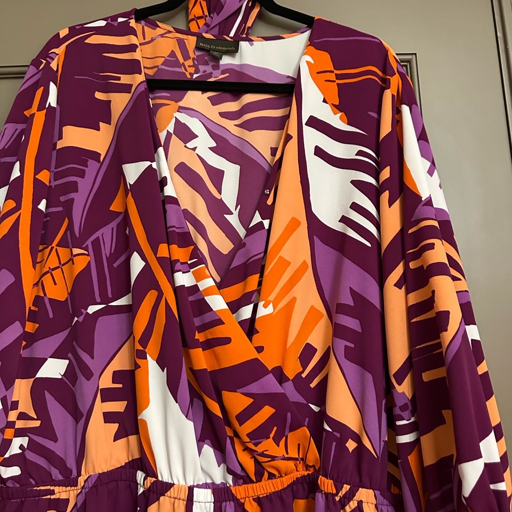 BOLD elements Purple and Orange Short Romper NWOT Plus Size - Picture 2 of 5